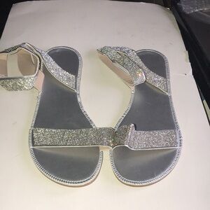 NWOT Women's Silver Crystal Sandals